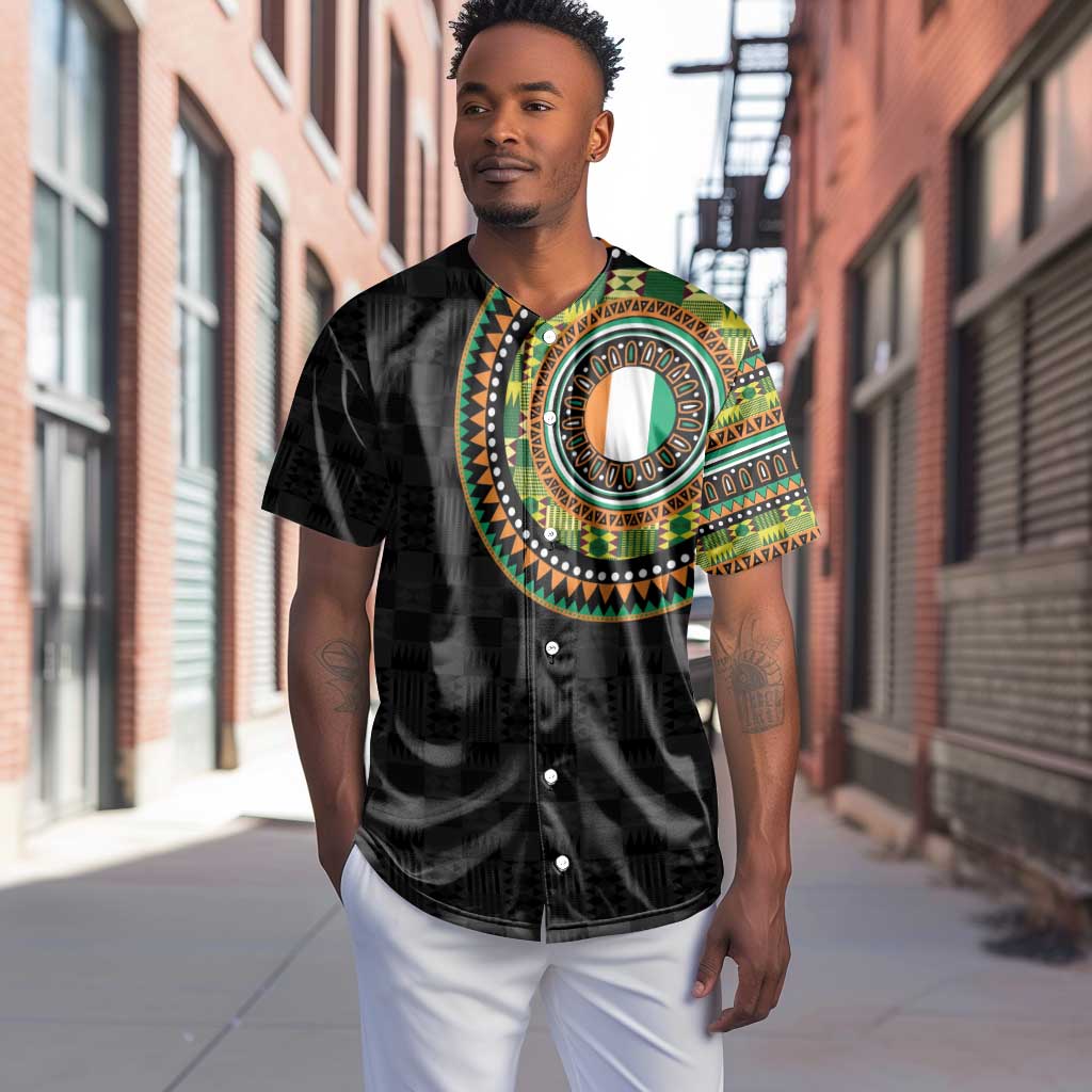 Ivory Coast African Tribal Pattern Baseball Jersey Chest Arm Tattoo LT15