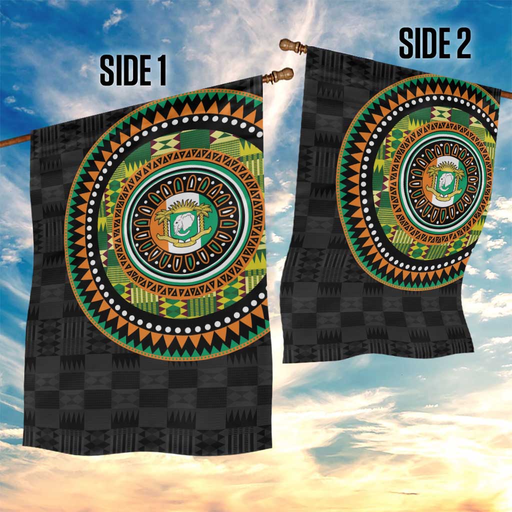 Ivory Coast African Tribal Pattern Garden Flag Chest Arm Tattoo LT15