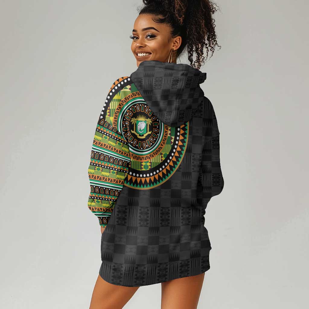 Ivory Coast African Tribal Pattern Hoodie Dress Chest Arm Tattoo LT15