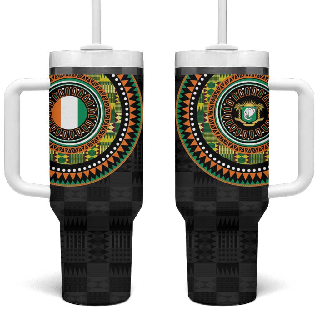 Ivory Coast African Tribal Pattern Tumbler With Handle Chest Arm Tattoo LT15