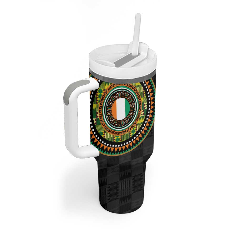 Ivory Coast African Tribal Pattern Tumbler With Handle Chest Arm Tattoo LT15