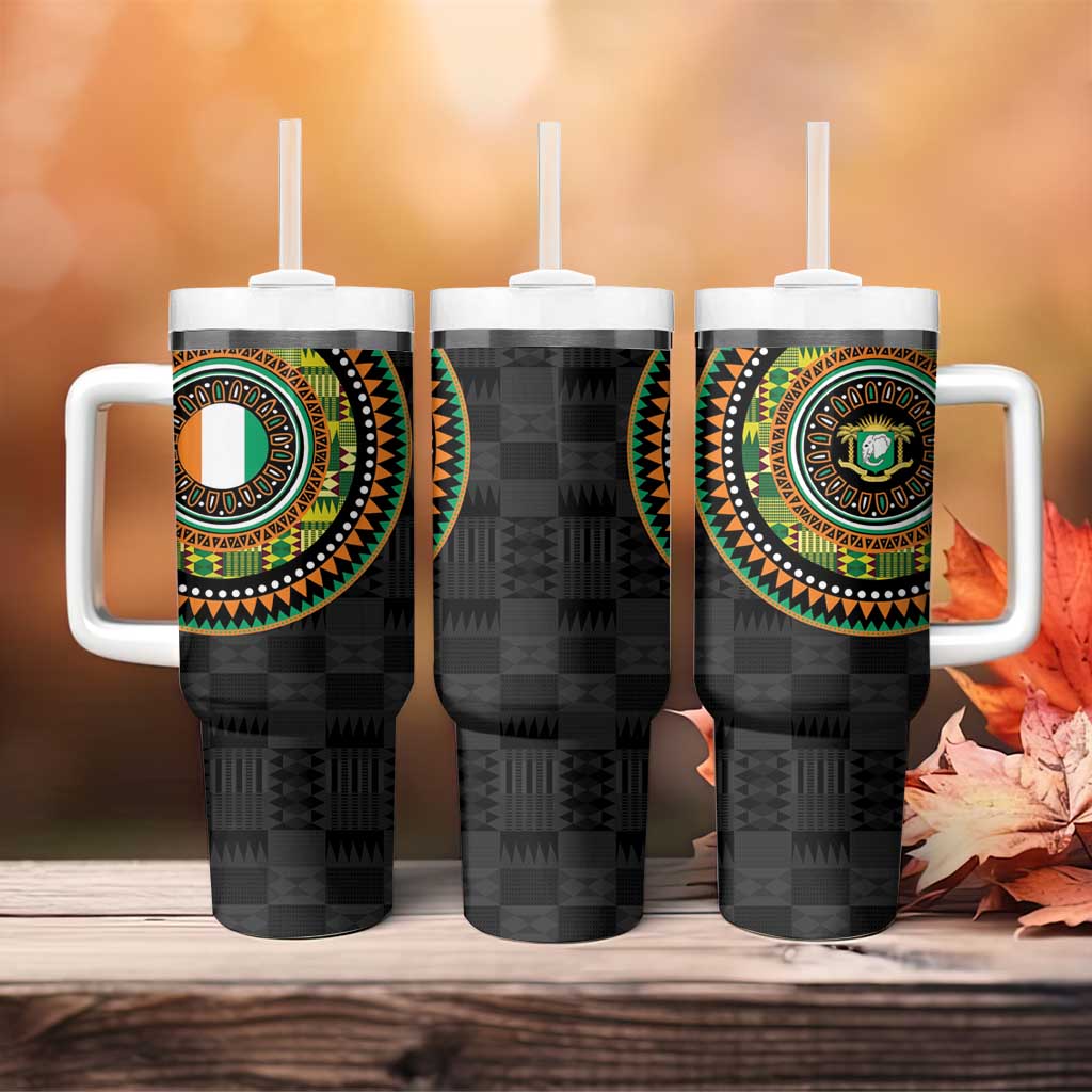 Ivory Coast African Tribal Pattern Tumbler With Handle Chest Arm Tattoo LT15