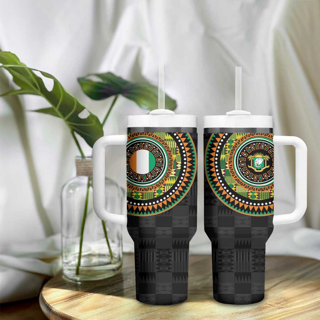 Ivory Coast African Tribal Pattern Tumbler With Handle Chest Arm Tattoo LT15