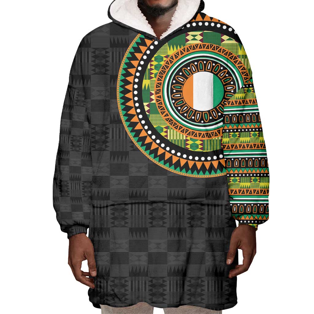 Ivory Coast African Tribal Pattern Wearable Blanket Hoodie Chest Arm Tattoo LT15