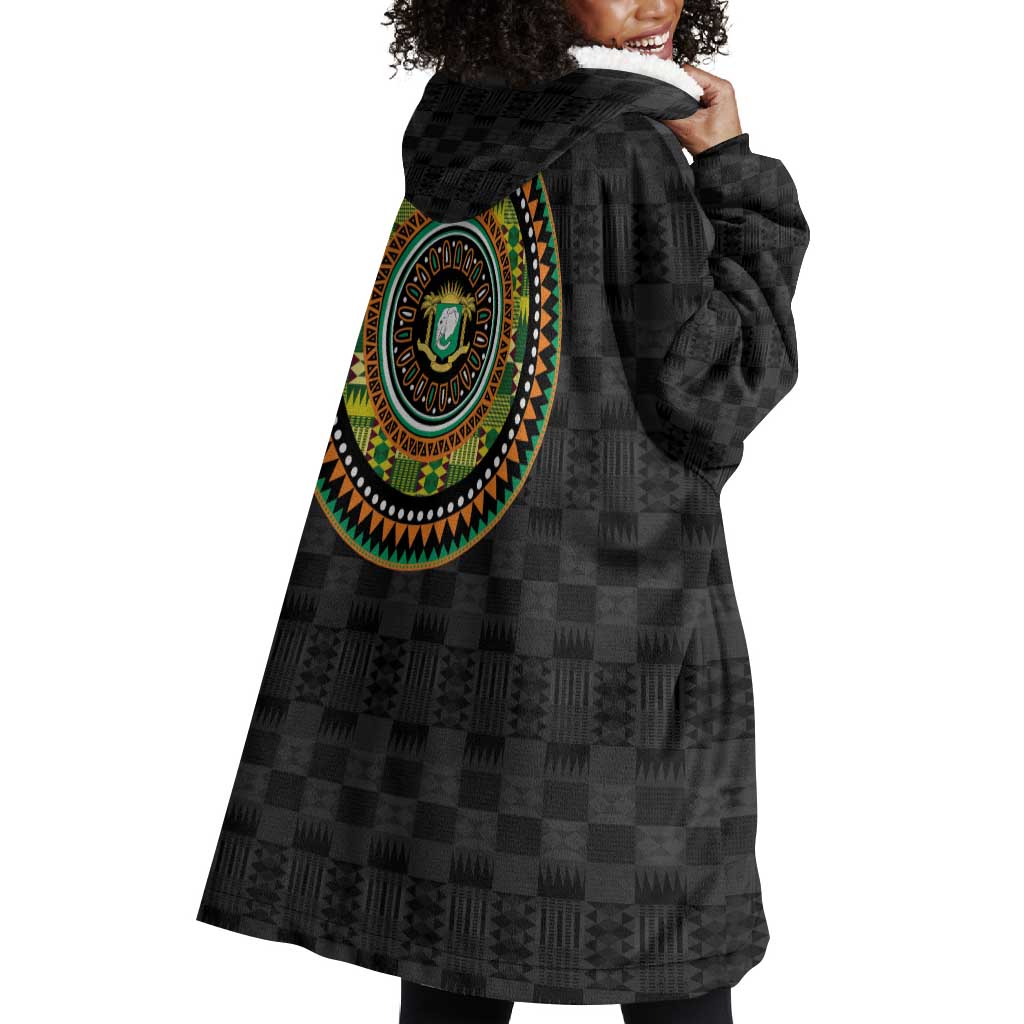 Ivory Coast African Tribal Pattern Wearable Blanket Hoodie Chest Arm Tattoo LT15