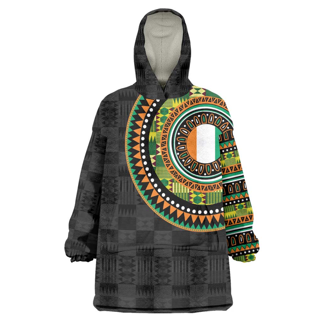 Ivory Coast African Tribal Pattern Wearable Blanket Hoodie Chest Arm Tattoo LT15