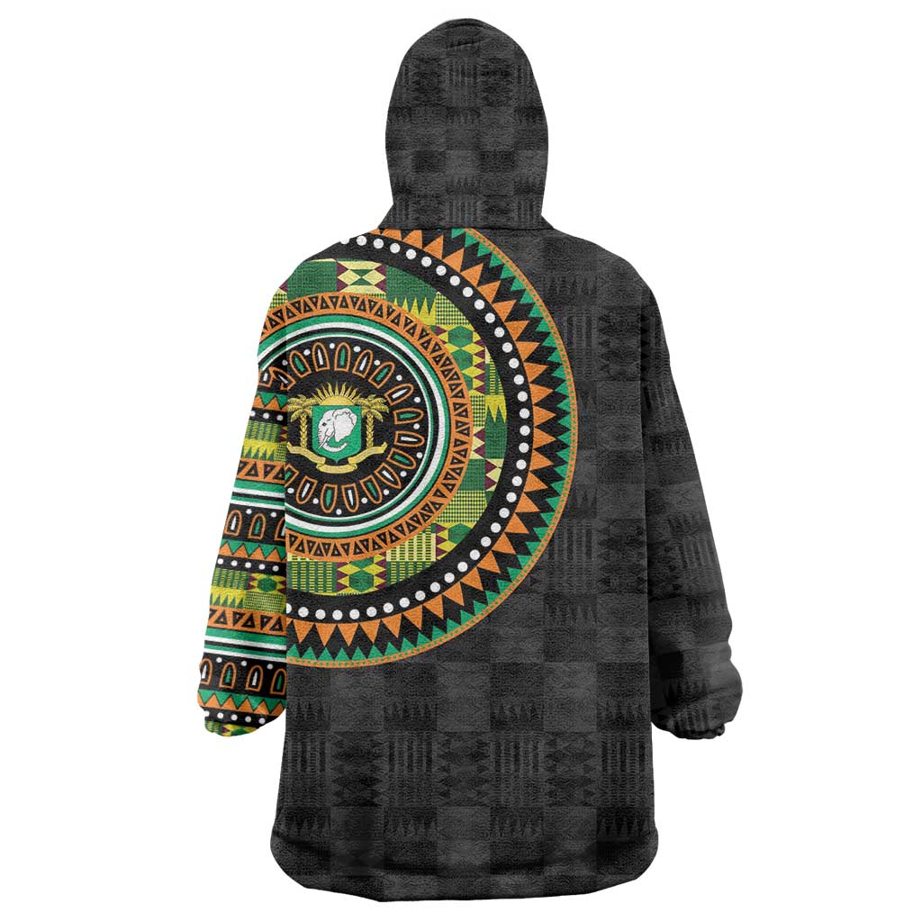 Ivory Coast African Tribal Pattern Wearable Blanket Hoodie Chest Arm Tattoo LT15