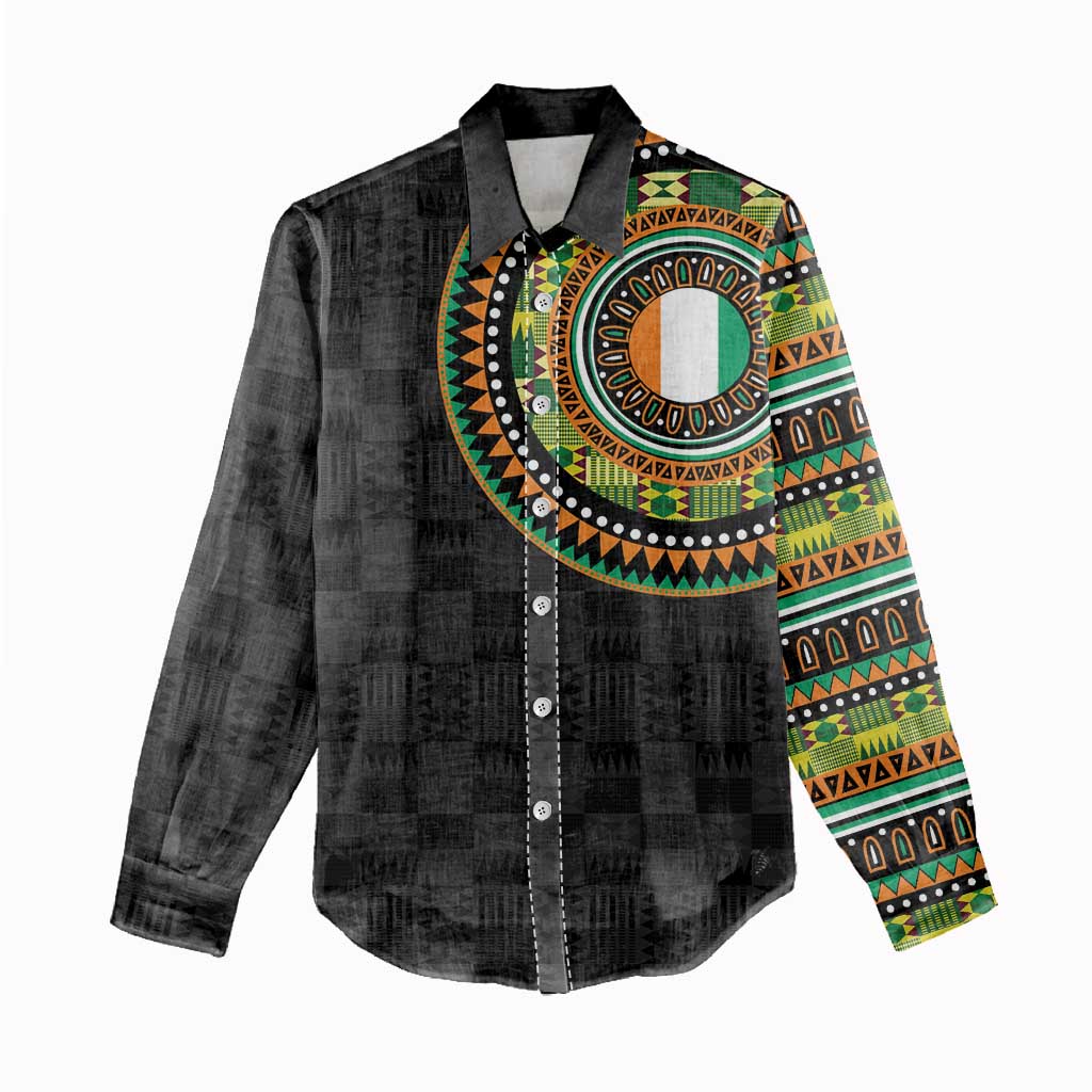 Ivory Coast African Tribal Pattern Women Casual Shirt Chest Arm Tattoo LT15
