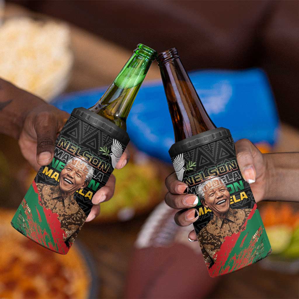 Nelson Mandela Day 4 in 1 Can Cooler Tumbler Pan African Flag LT15