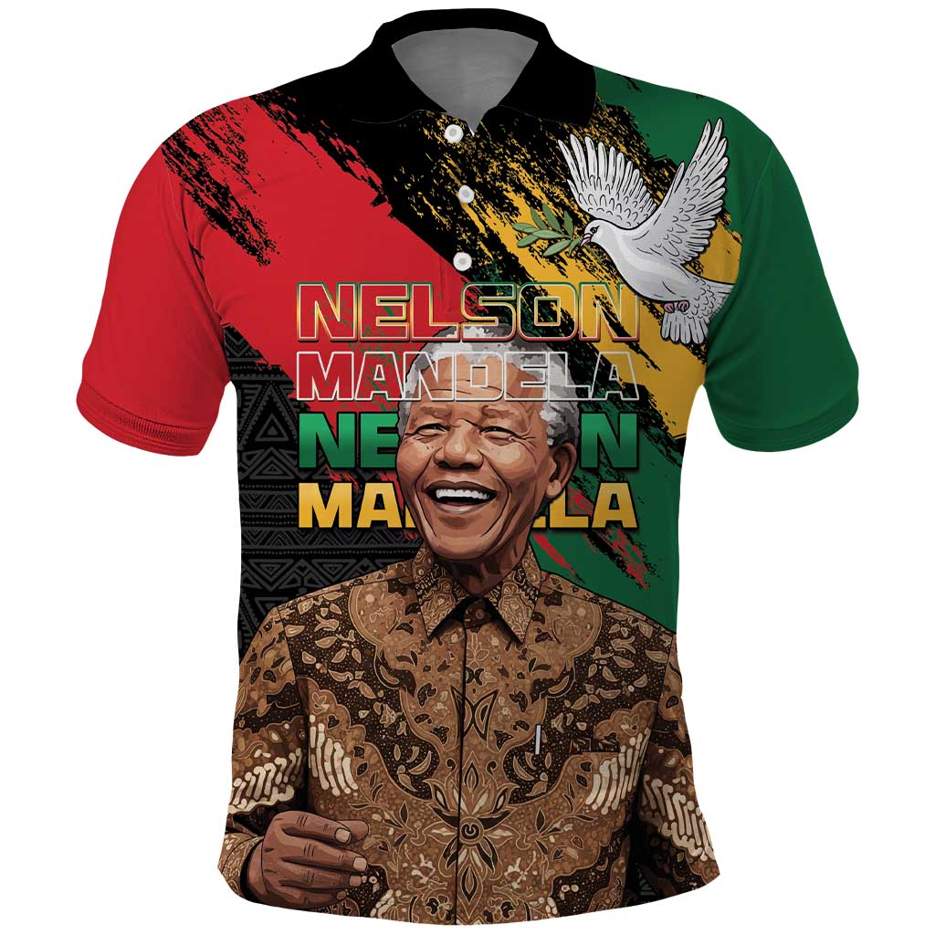 Nelson Mandela International Day Polo Shirt African Pattern Grunge Style LT15