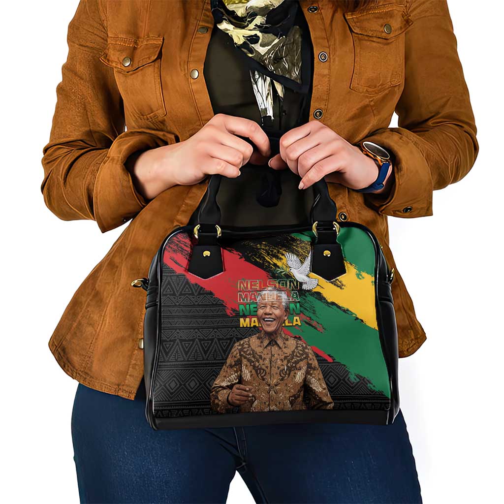 Nelson Mandela International Day Shoulder Handbag African Pattern Grunge Style LT15