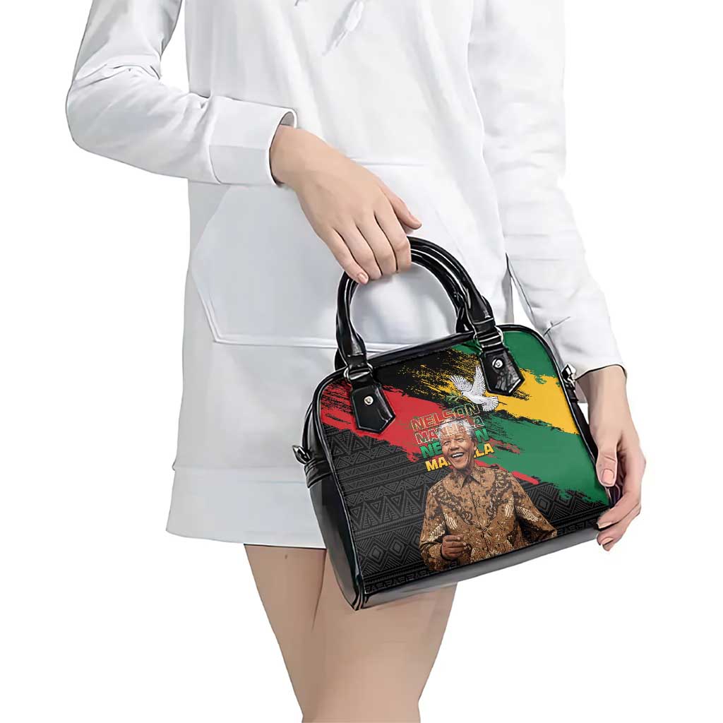 Nelson Mandela International Day Shoulder Handbag African Pattern Grunge Style LT15