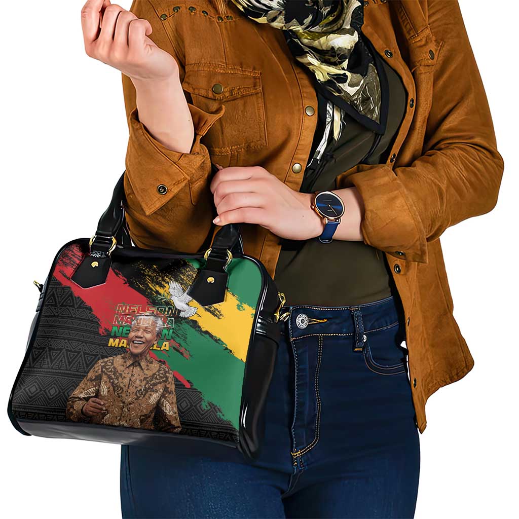 Nelson Mandela International Day Shoulder Handbag African Pattern Grunge Style LT15