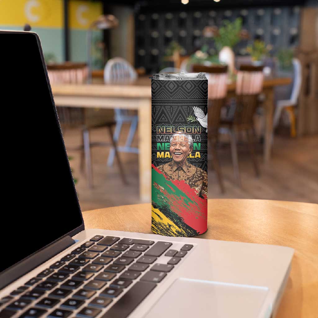 Nelson Mandela Day Skinny Tumbler Pan African Flag LT15