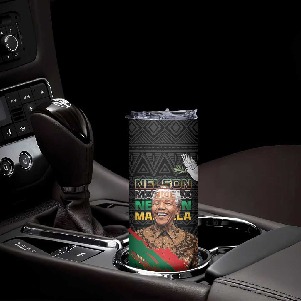 Nelson Mandela Day Skinny Tumbler Pan African Flag LT15