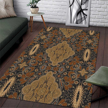 Madiba Nelson Mandela Batik Area Rug Earthy Brown Indonesia Heritage LT15