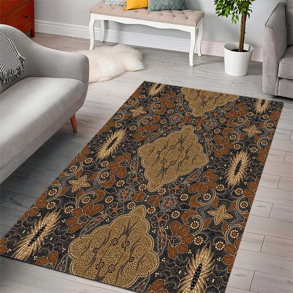 Madiba Nelson Mandela Batik Area Rug Earthy Brown Indonesia Heritage LT15