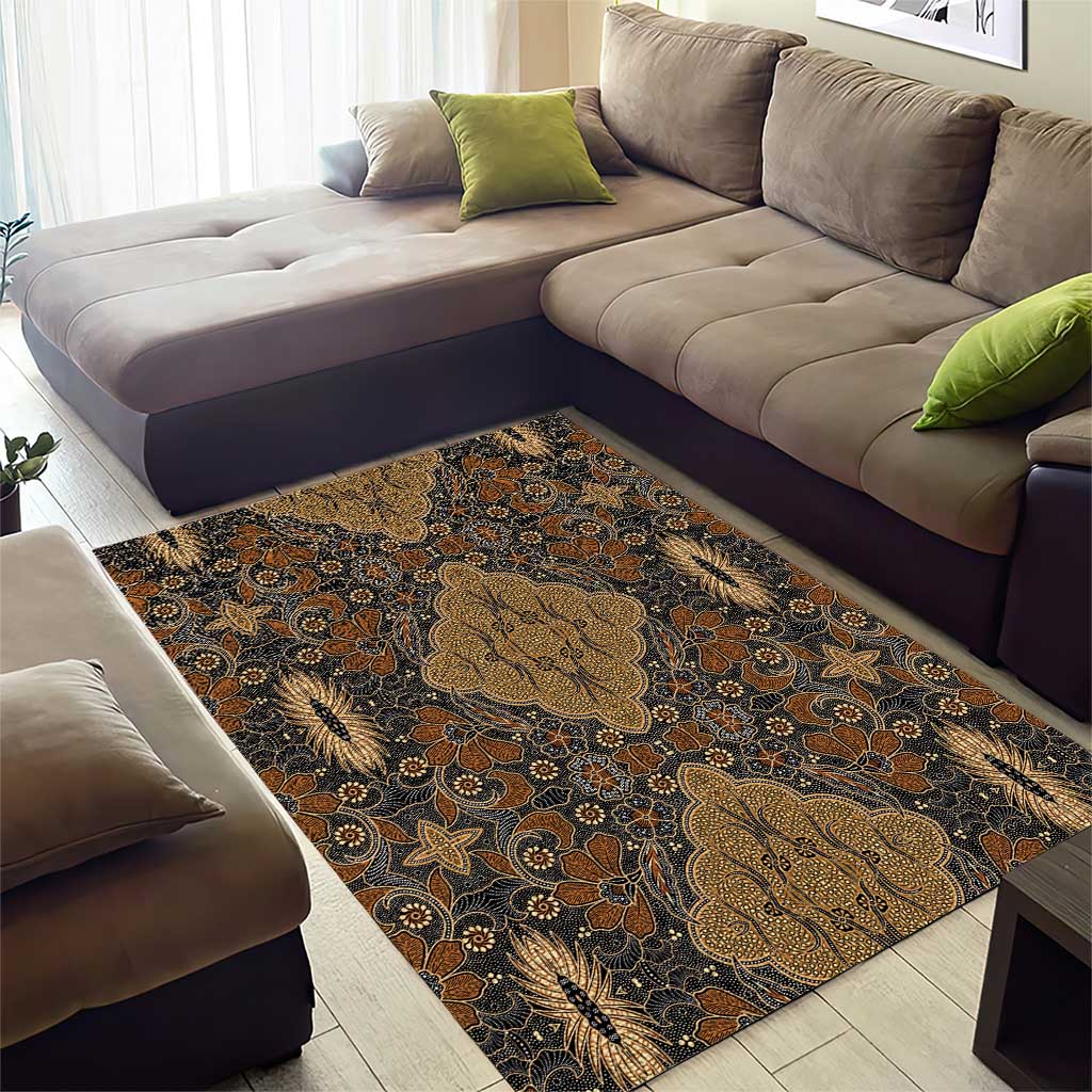 Madiba Nelson Mandela Batik Area Rug Earthy Brown Indonesia Heritage LT15