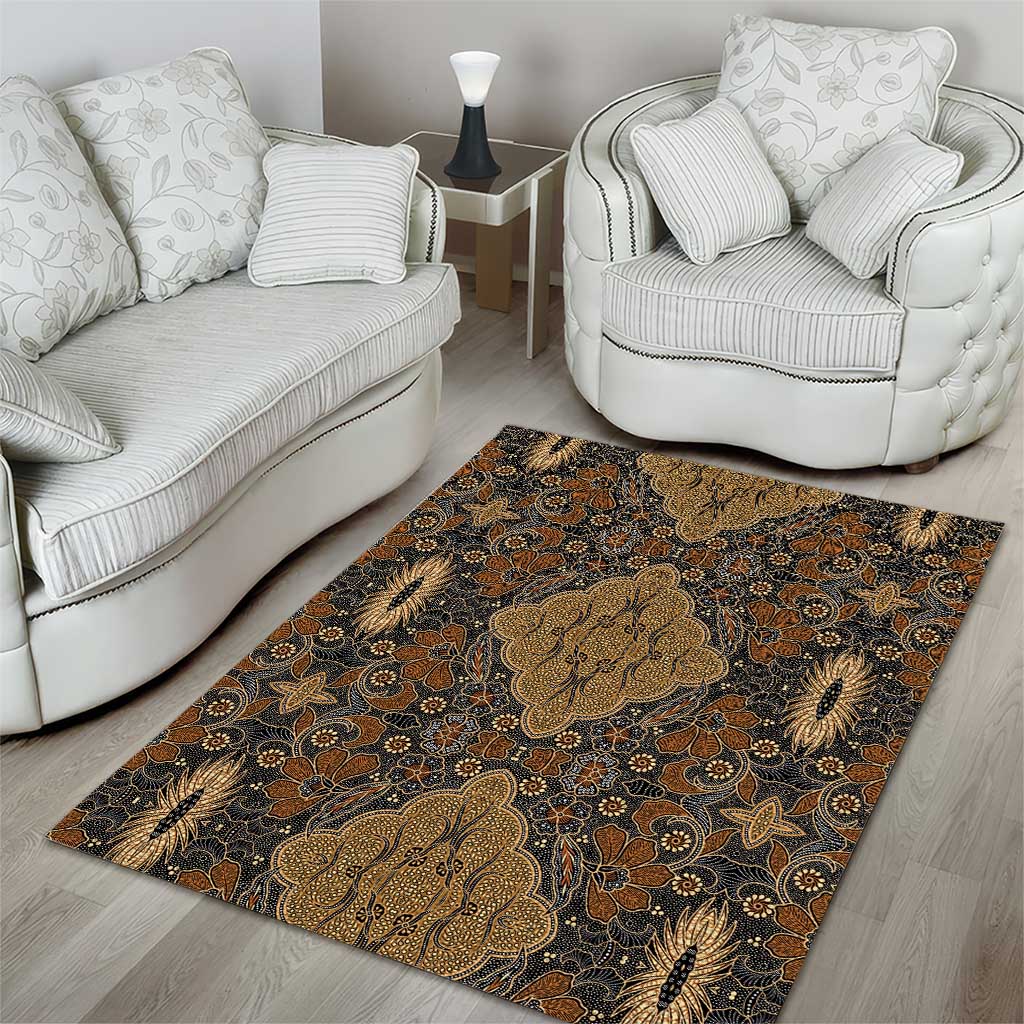 Madiba Nelson Mandela Batik Area Rug Earthy Brown Indonesia Heritage LT15