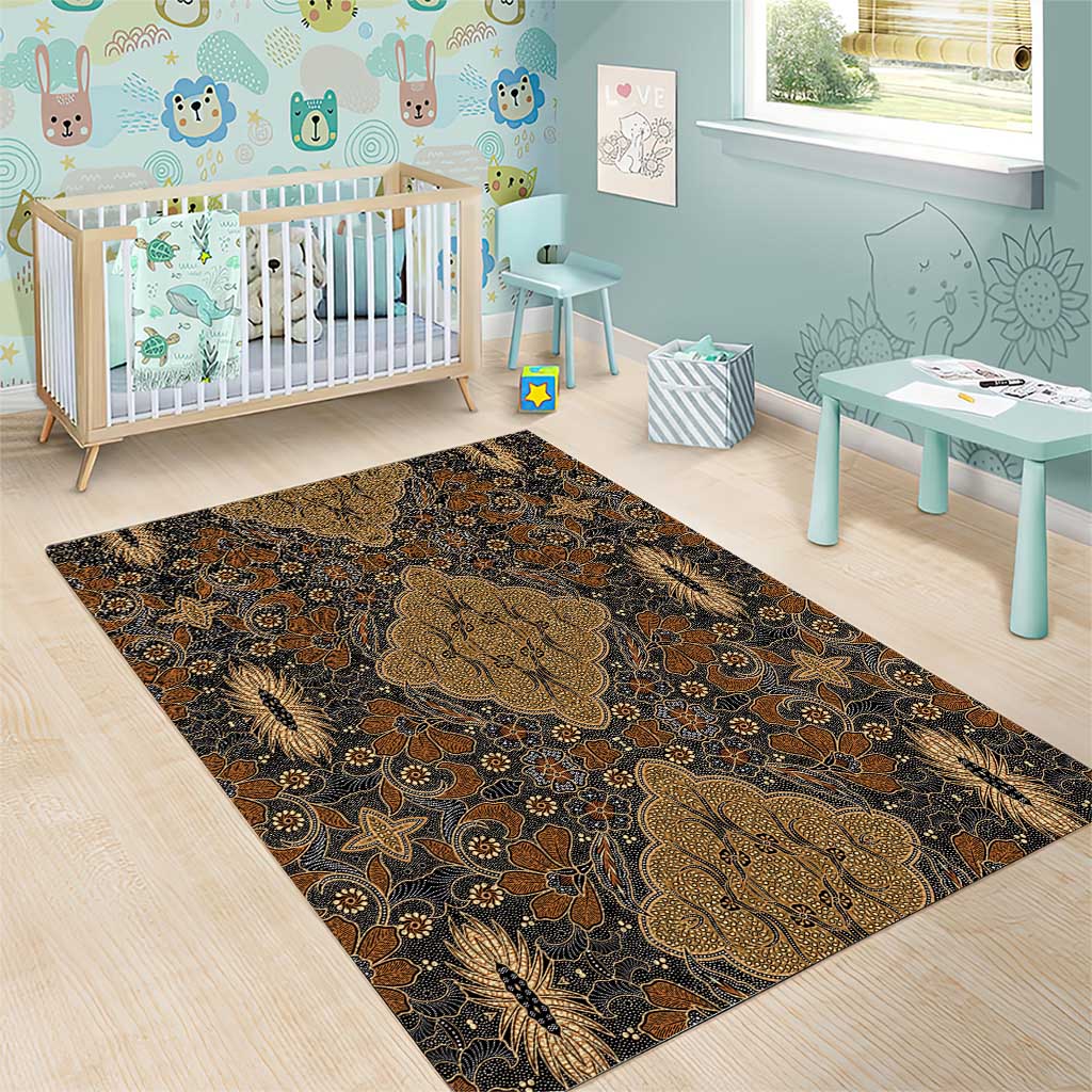 Madiba Nelson Mandela Batik Area Rug Earthy Brown Indonesia Heritage LT15