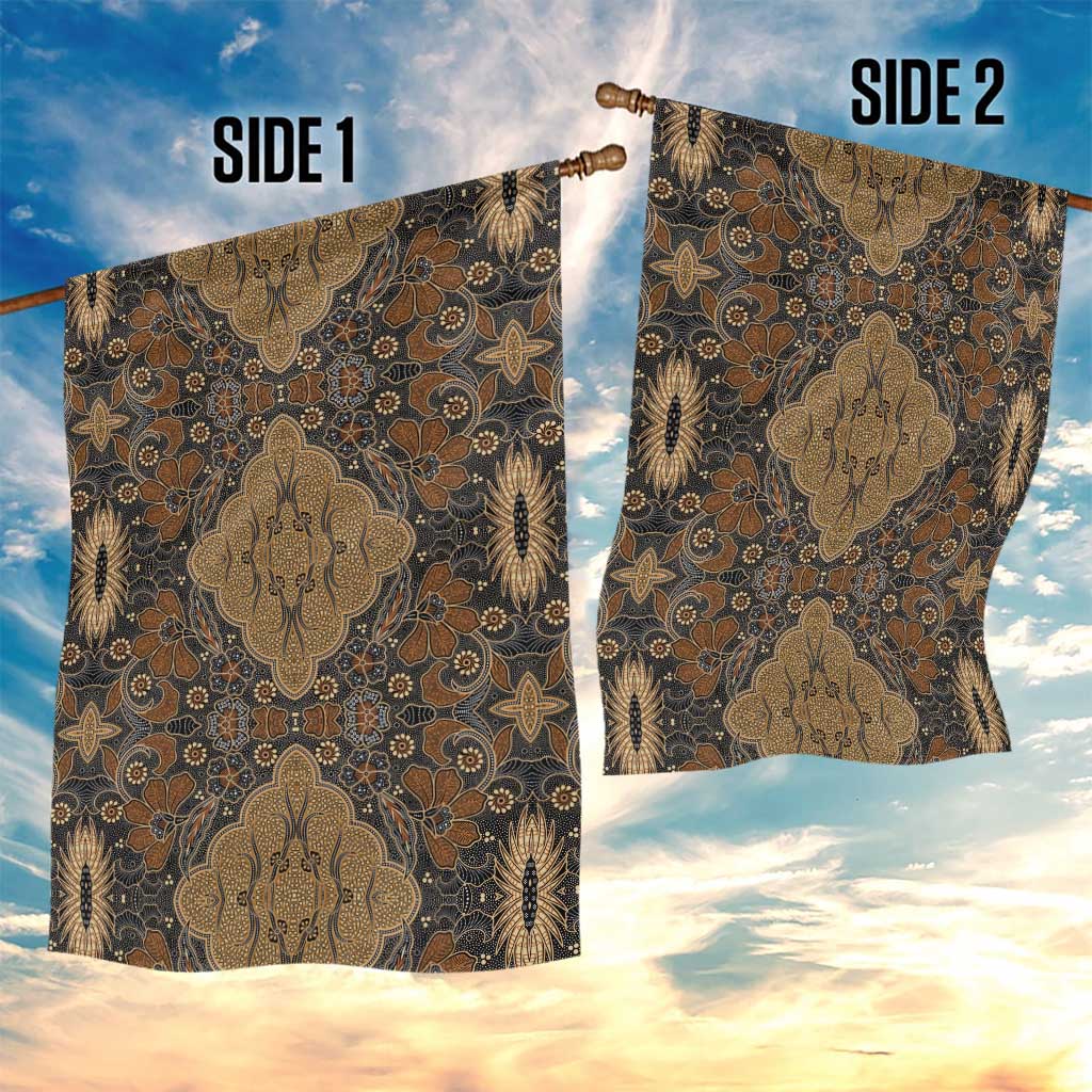 Madiba Nelson Mandela Batik Garden Flag Earthy Brown Indonesia Heritage LT15