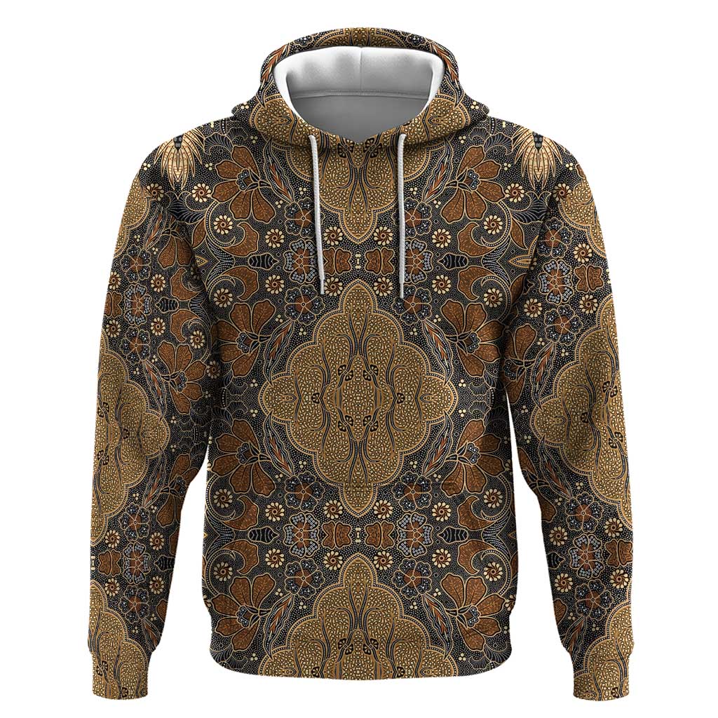 Madiba Nelson Mandela Hoodie Indonesia Batik Earthy Brown LT15