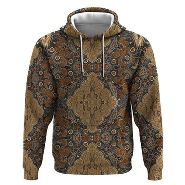 Madiba Nelson Mandela Hoodie Indonesia Batik Earthy Brown LT15