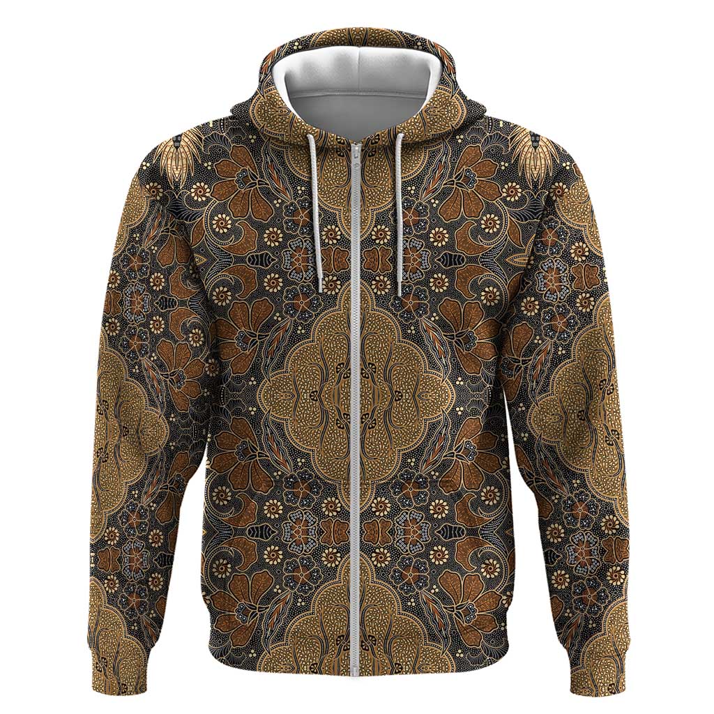 Madiba Nelson Mandela Hoodie Indonesia Batik Earthy Brown LT15