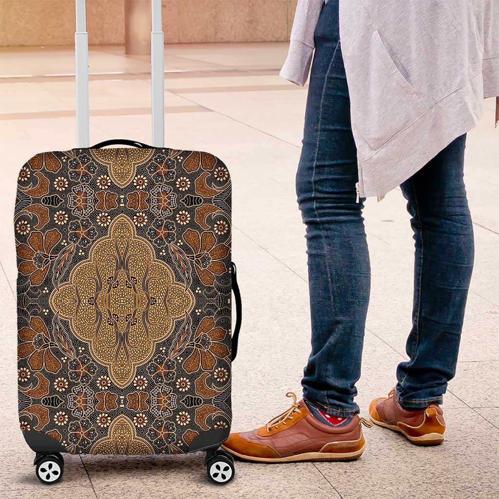 Madiba Nelson Mandela Luggage Cover Indonesia Batik Earthy Brown LT15