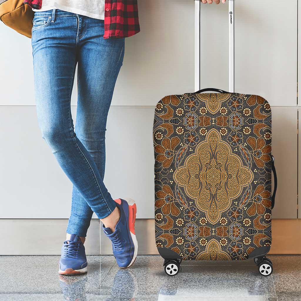 Madiba Nelson Mandela Luggage Cover Indonesia Batik Earthy Brown LT15