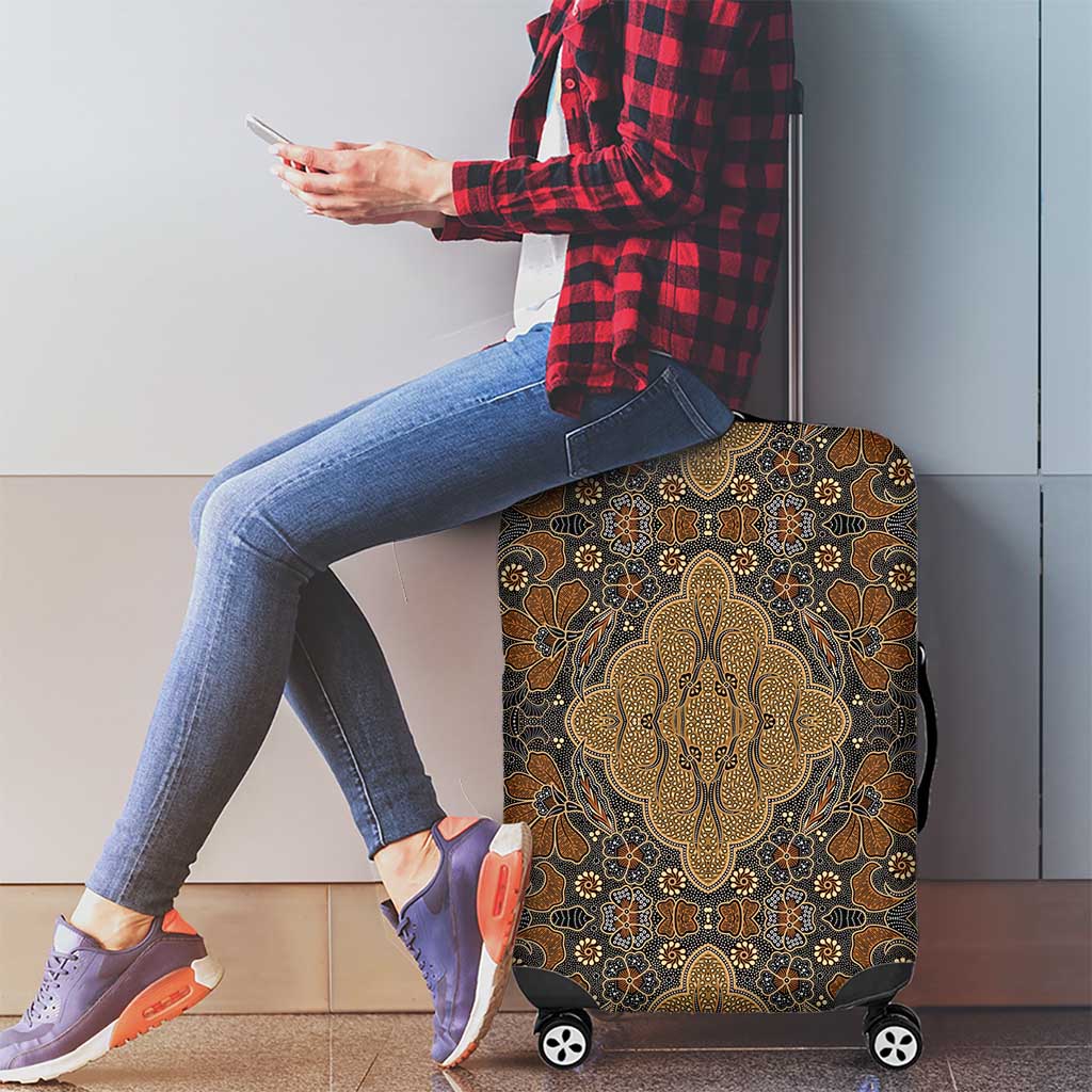 Madiba Nelson Mandela Luggage Cover Indonesia Batik Earthy Brown LT15