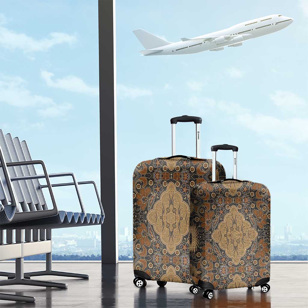 Madiba Nelson Mandela Luggage Cover Indonesia Batik Earthy Brown LT15