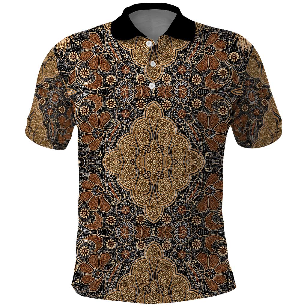 Madiba Nelson Mandela Polo Shirt Indonesia Batik Earthy Brown LT15