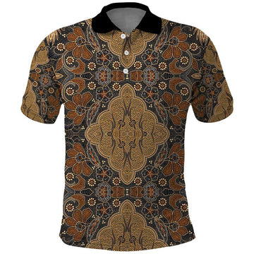 Madiba Nelson Mandela Polo Shirt Indonesia Batik Earthy Brown LT15