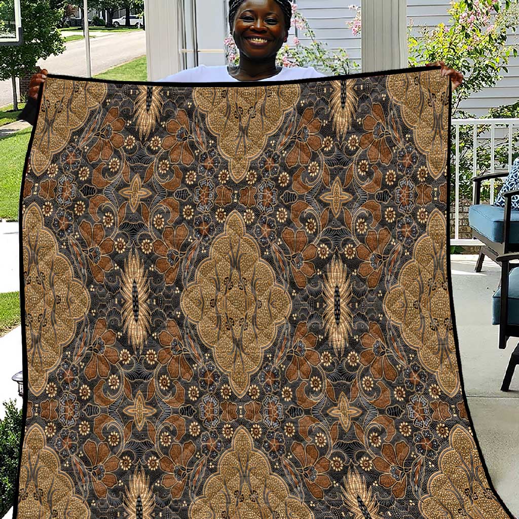 Madiba Nelson Mandela Batik Quilt Earthy Brown Indonesia Heritage LT15