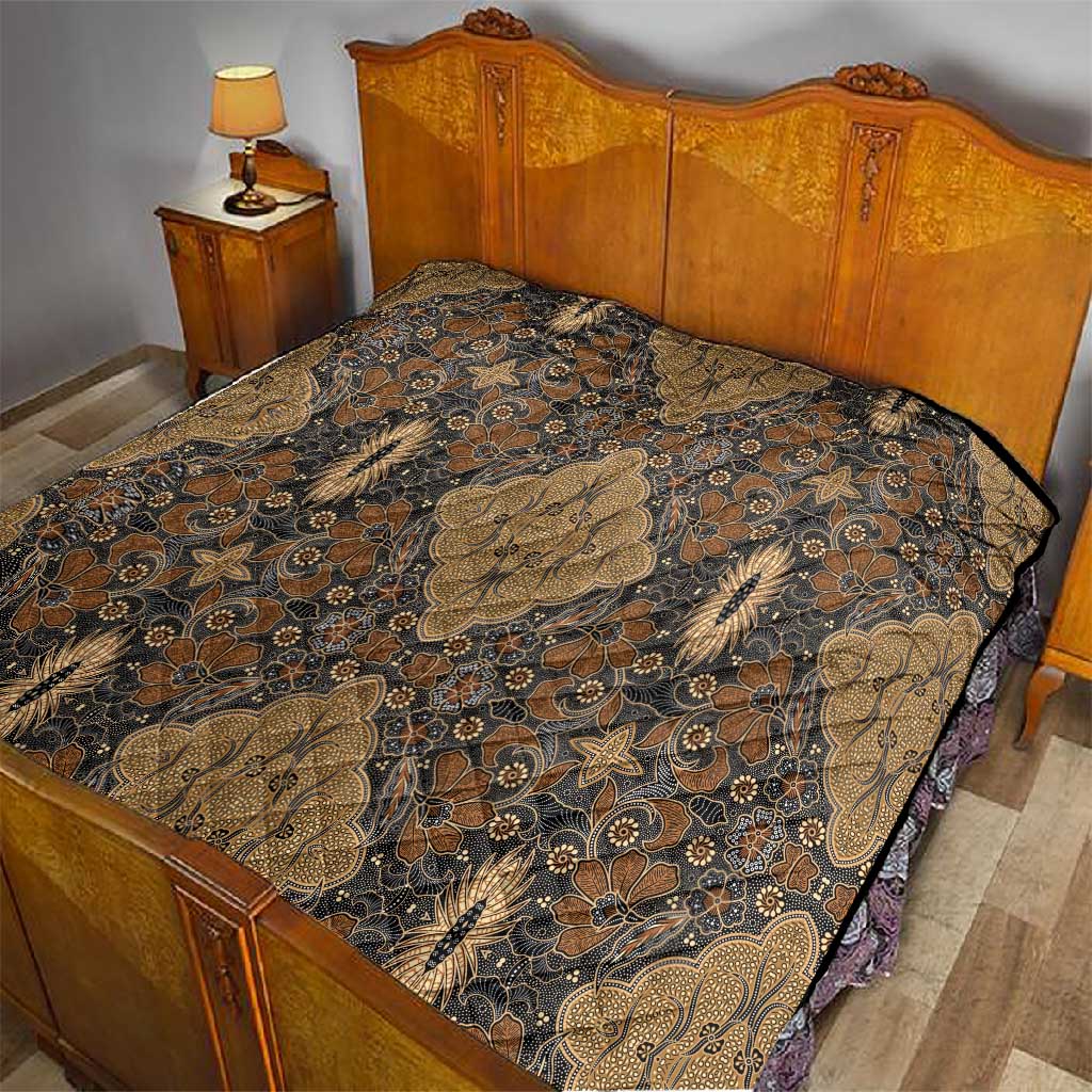 Madiba Nelson Mandela Batik Quilt Earthy Brown Indonesia Heritage LT15
