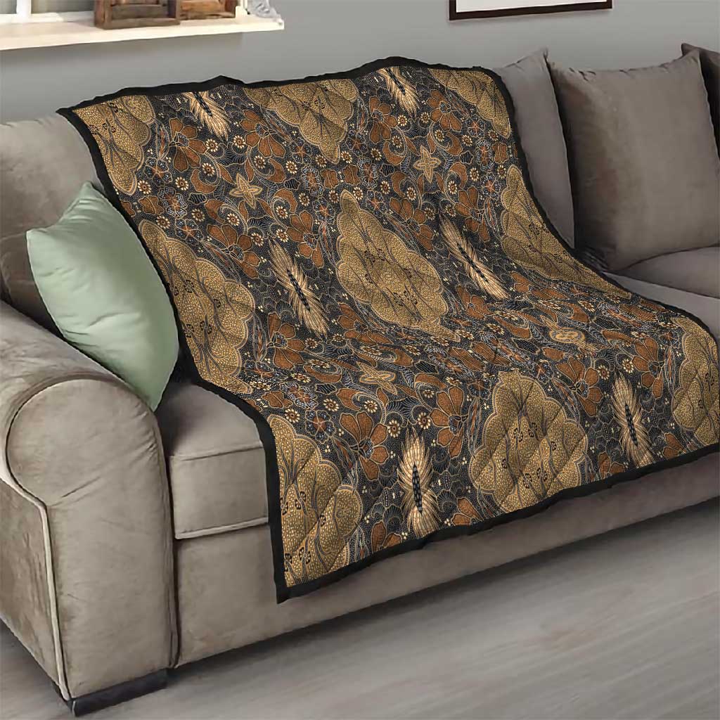 Madiba Nelson Mandela Batik Quilt Earthy Brown Indonesia Heritage LT15