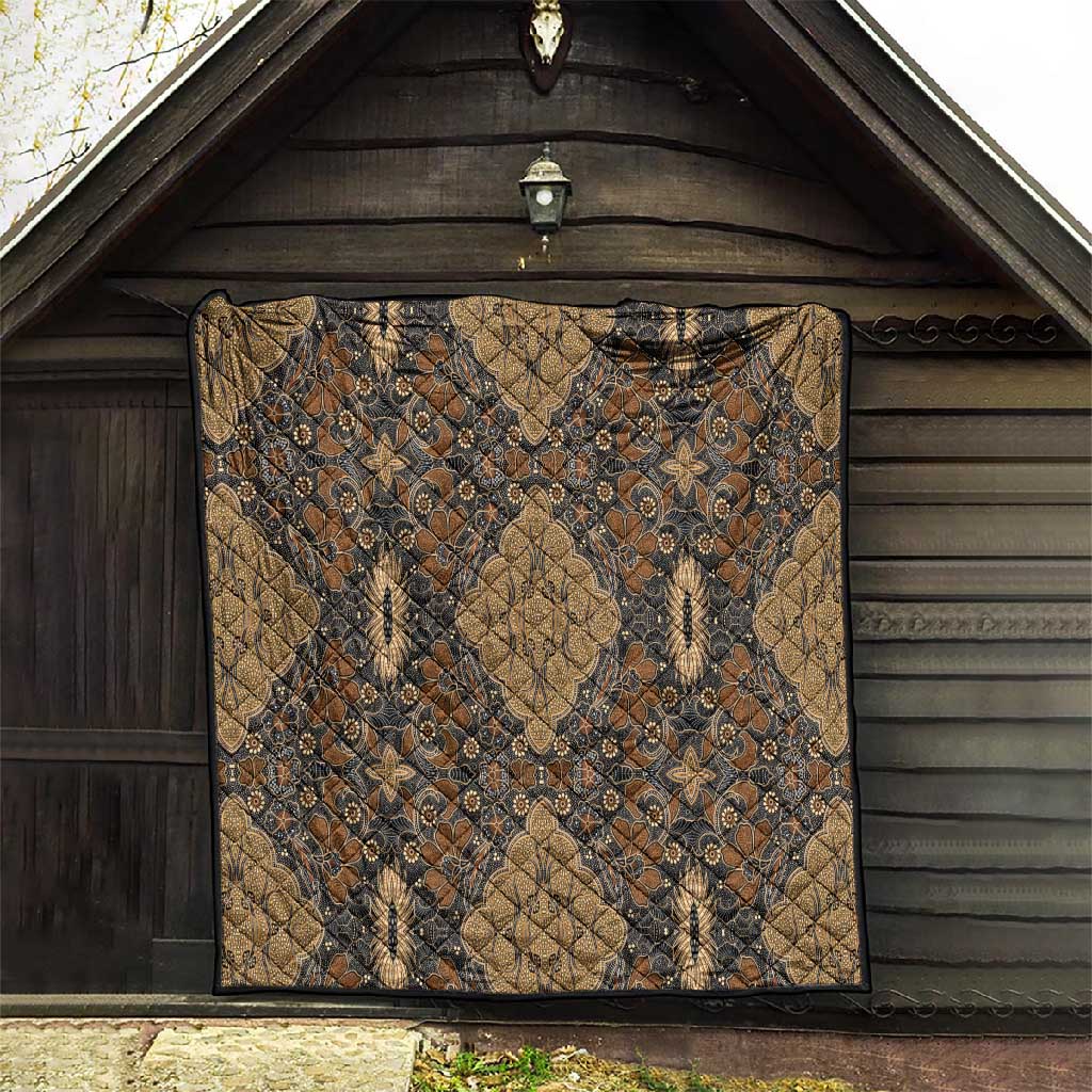 Madiba Nelson Mandela Batik Quilt Earthy Brown Indonesia Heritage LT15