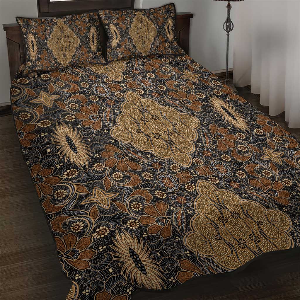 Madiba Nelson Mandela Batik Quilt Bed Set Earthy Brown Indonesia Heritage LT15