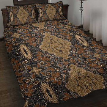 Madiba Nelson Mandela Batik Quilt Bed Set Earthy Brown Indonesia Heritage LT15