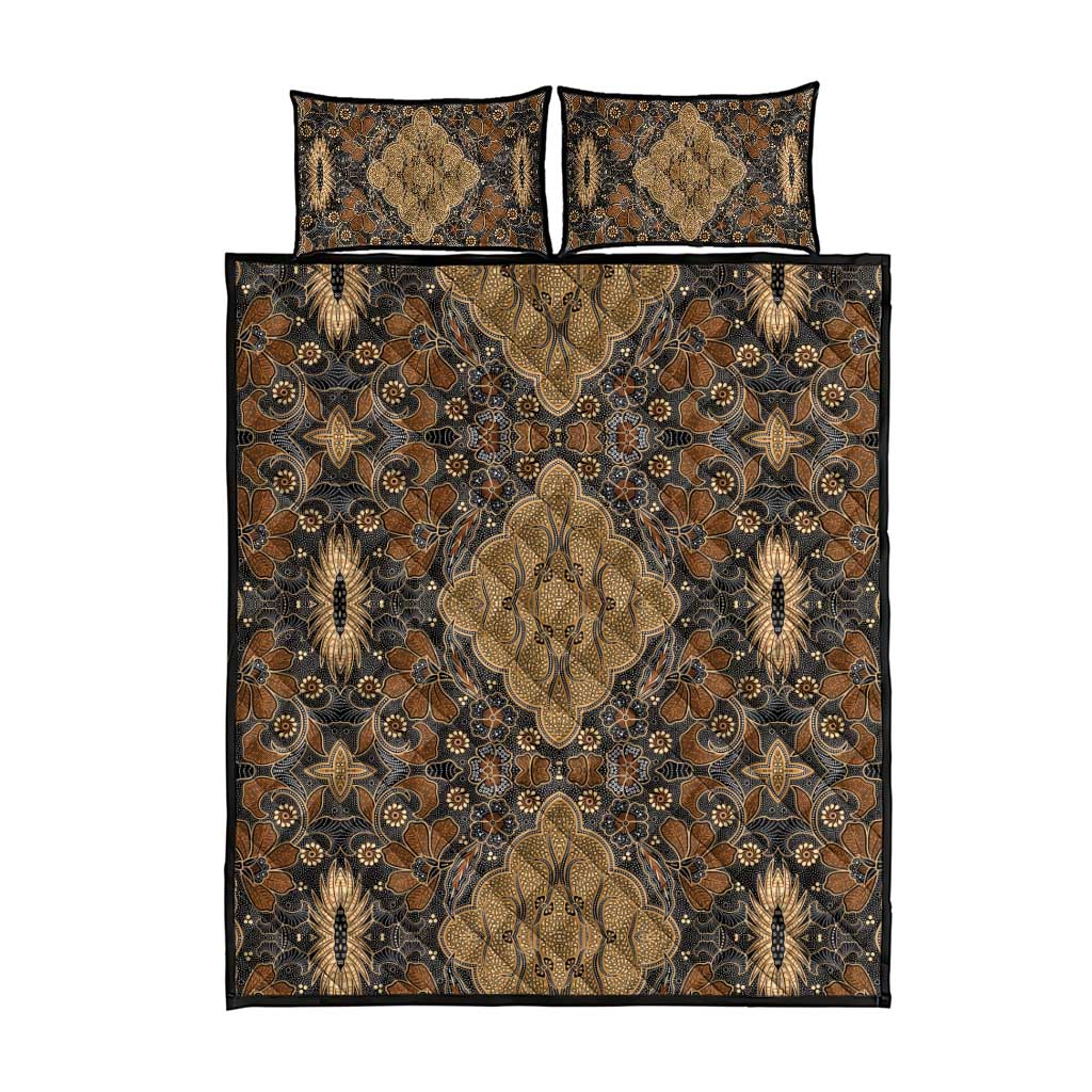 Madiba Nelson Mandela Batik Quilt Bed Set Earthy Brown Indonesia Heritage LT15