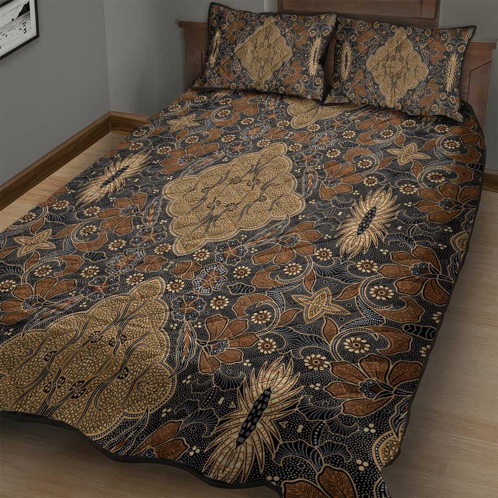 Madiba Nelson Mandela Batik Quilt Bed Set Earthy Brown Indonesia Heritage LT15