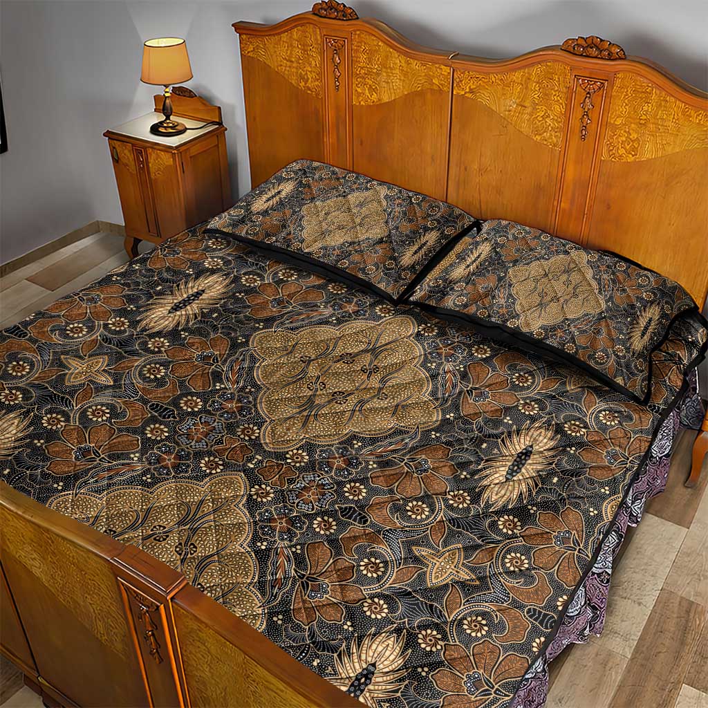 Madiba Nelson Mandela Batik Quilt Bed Set Earthy Brown Indonesia Heritage LT15