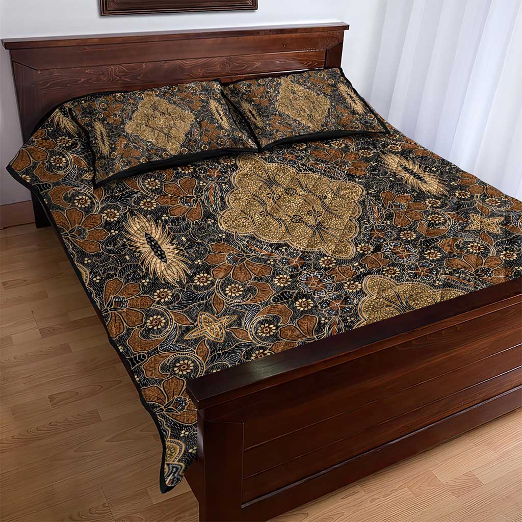 Madiba Nelson Mandela Batik Quilt Bed Set Earthy Brown Indonesia Heritage LT15