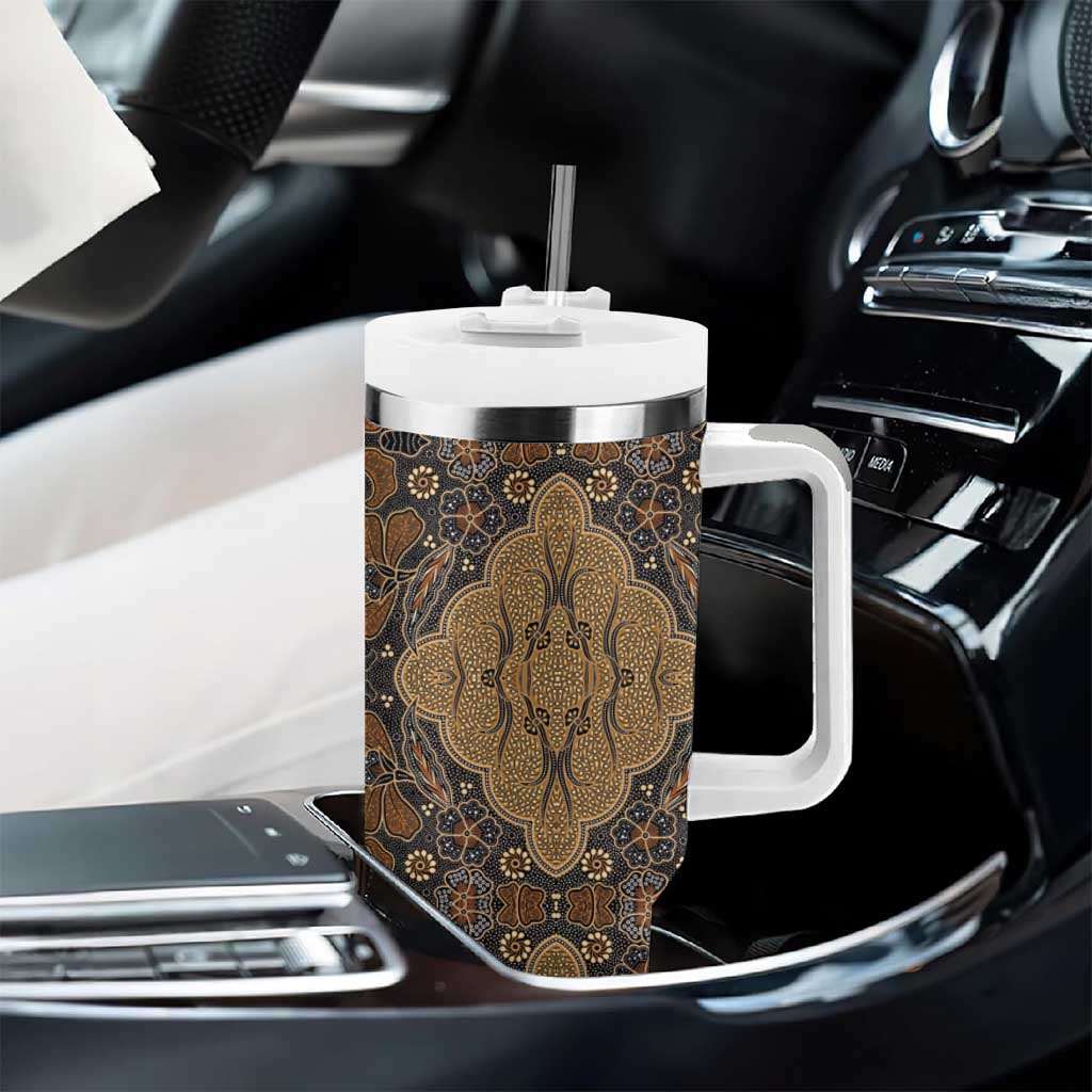 Madiba Nelson Mandela Batik Tumbler With Handle Earthy Brown Indonesia Heritage LT15