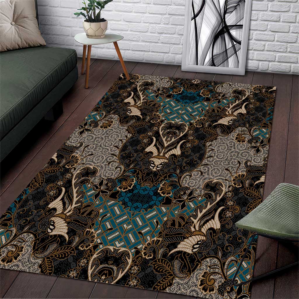 Madiba Nelson Mandela Batik Area Rug Black Indonesia Heritage LT15