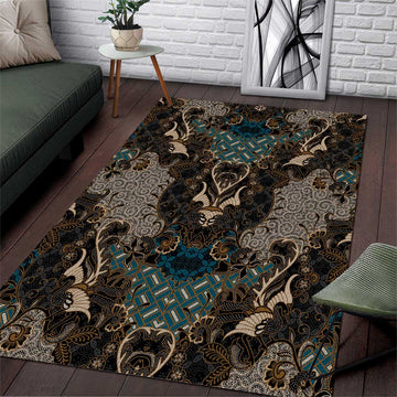 Madiba Nelson Mandela Batik Area Rug Black Indonesia Heritage LT15