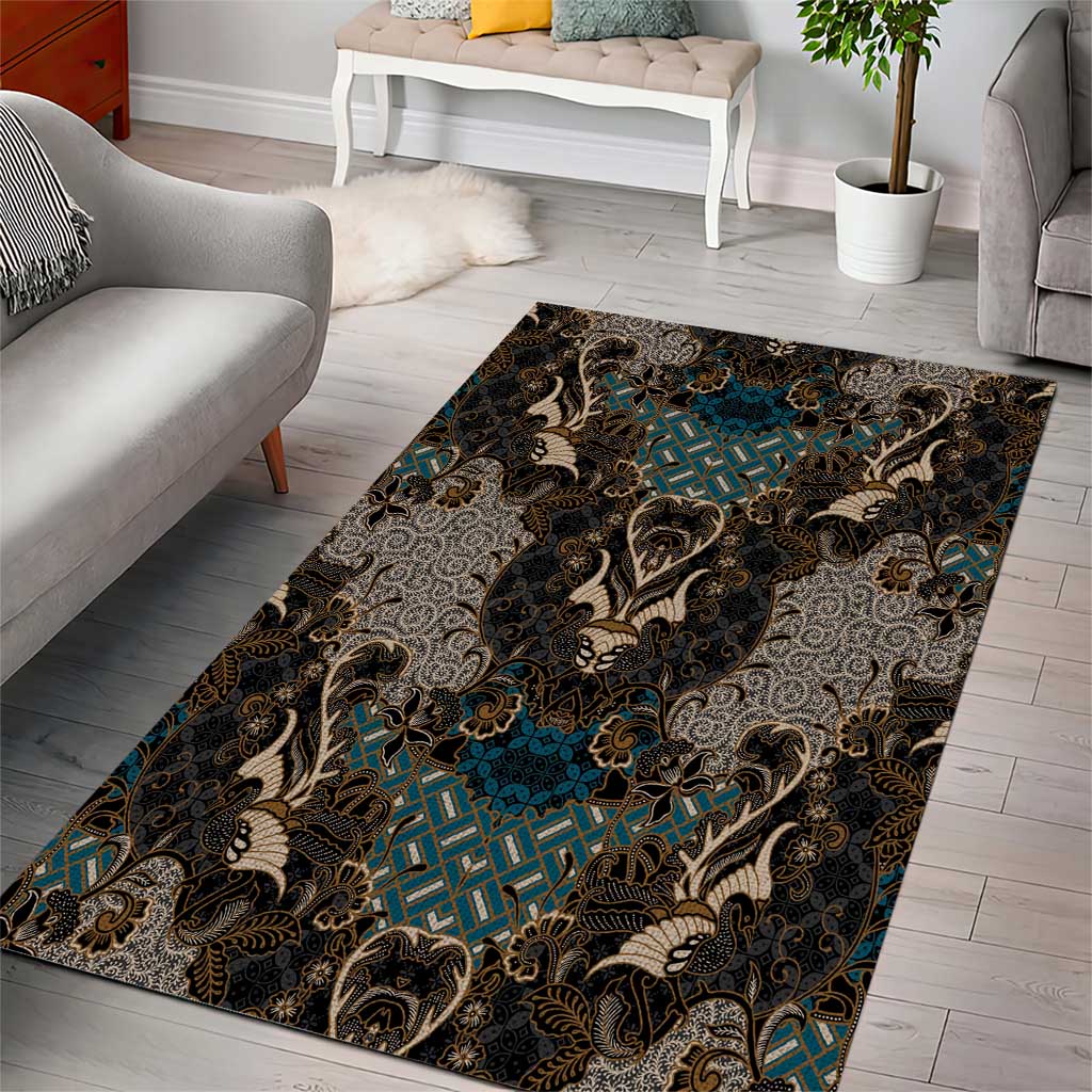 Madiba Nelson Mandela Batik Area Rug Black Indonesia Heritage LT15