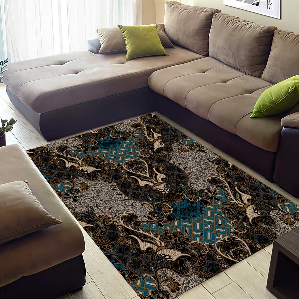 Madiba Nelson Mandela Batik Area Rug Black Indonesia Heritage LT15