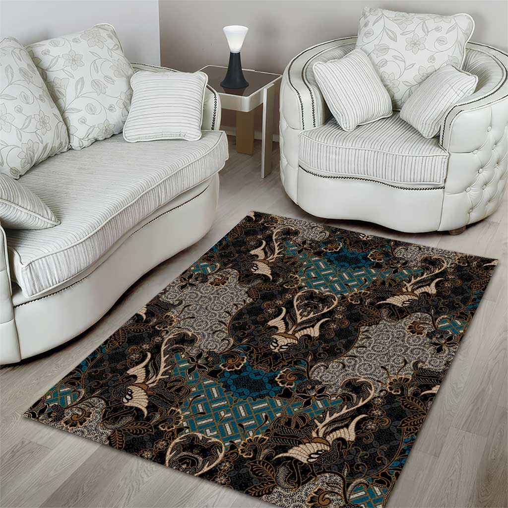 Madiba Nelson Mandela Batik Area Rug Black Indonesia Heritage LT15